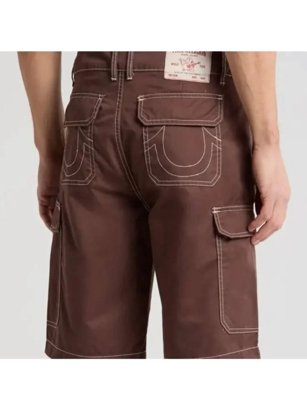 Mens True Religion Utility Cargo Shorts Bracken Brown NWT Size: 36
